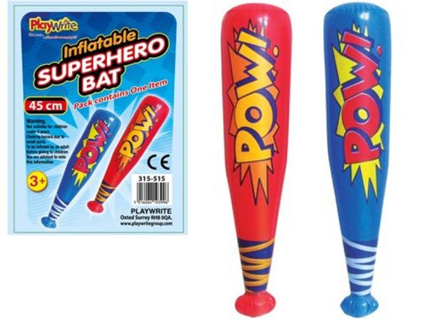 Inflatable 45cm Superhero Bat - Assorted Picked At Random  (sfe)