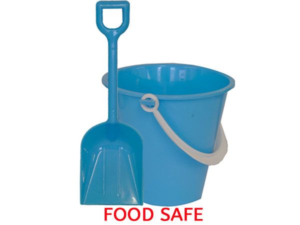 11cm Round FOOD SAFE Chip Bucket And Spade - Blue