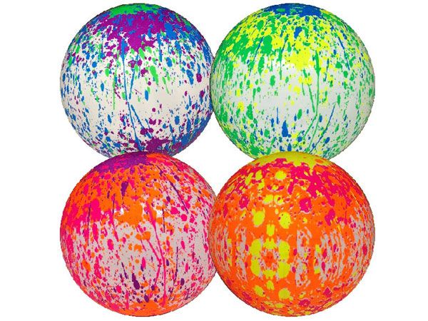 Deflated 9'' Paint Effect Play Ball, Assorted Picked At Random