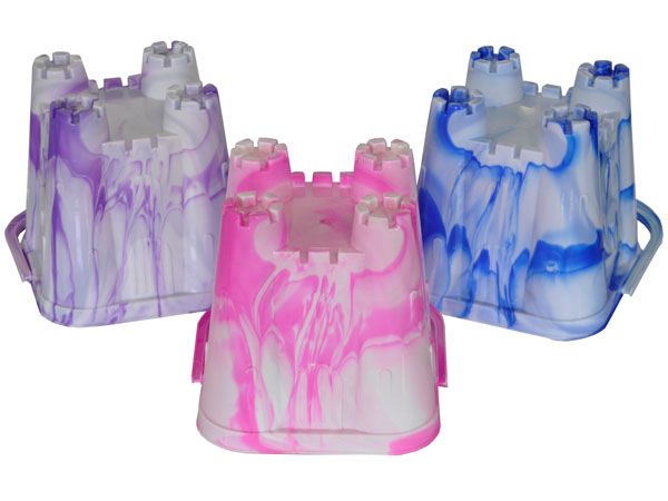 14.5cm Square Marble Sand Castle Bucket...Assorted
