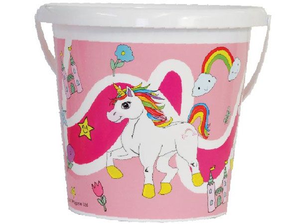 17cm Round Unicorn Design Sand Bucket