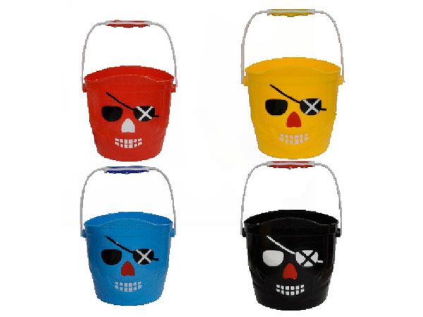 12x 14.5cm Pirate Bucket, Assorted Colours