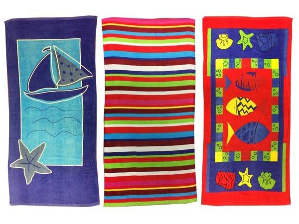 145 x 70cm Beach Towel, Assorted Designs Picked At Random