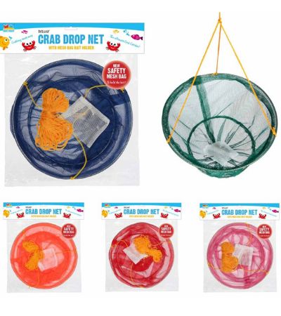 Crazy Coast 2 Ring Crab Drop Net With Mesh Bag Bait Holder...Assorted Picked At  | BF587