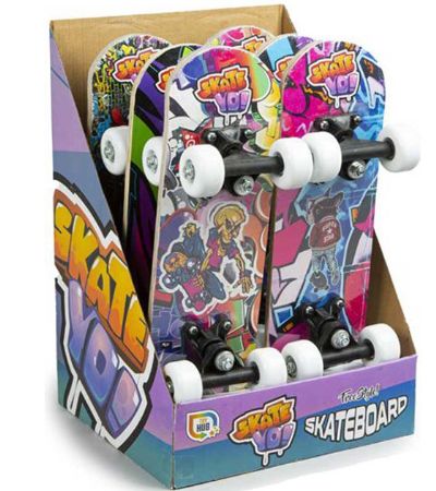 Display of 6x Playhub 17'' / 43cm Skateboards In Assorted Designs