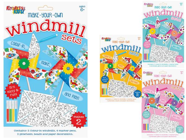 Kreative Kids 2 pack Make Your Own Windmill Set, Assorted Picked At Random